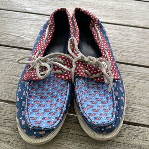 Sperry Vineyard Vines Americana Patriotic Top Sider Boat Shoes Unisex W 9 M 7